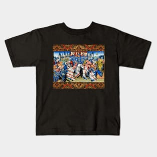 GALAHAD COMBATTING IN THE TOURNAMENT OF CAMELOT Arthurian Legends Medieval Miniature Kids T-Shirt